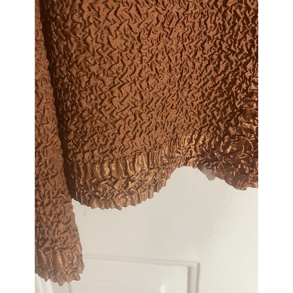 Vintage Y2K Rafael Copper Crinkle Lightweight Cardigan Jacket Women's Size M 775 - Picture 5 of 7